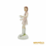 Kép 7/10 - Drasche porcelán -  Éneklő lány ritka pöttyös ruhában