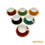 Kép 2/7 - Hollóházi porcelán -  Színes kávés csészék (6 darab)
