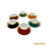 Kép 4/7 - Hollóházi porcelán -  Színes kávés csészék (6 darab)
