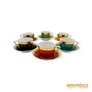 Kép 6/7 - Hollóházi porcelán -  Színes kávés csészék (6 darab)