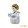 Kép 7/10 - Aquincumi porcelán -  Aquazúr angyal két gyertyatartóval