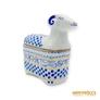 Kép 2/10 - Hollóházi porcelán -  Kék-fehér kos bonbonier