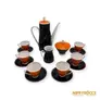Kép 1/4 - Freinberger porcelán - Fekete-narancssárga kávés készlet