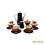 Kép 3/4 - Freinberger porcelán -  Fekete-narancssárga kávés készlet