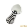 Kép 6/7 - Zsolnay porcelán -  Fekete-fehér csíkos macska váza