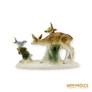 Kép 5/10 - Lippelsdorf porcelán -  Őzikék madárral