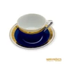 Kép 7/9 - Hollóházi porcelán -  Kék-arany 6 személyes kávés készlet