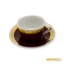 Kép 8/10 - Hollóházi porcelán -  Bordó-arany 6 személyes kávés készlet